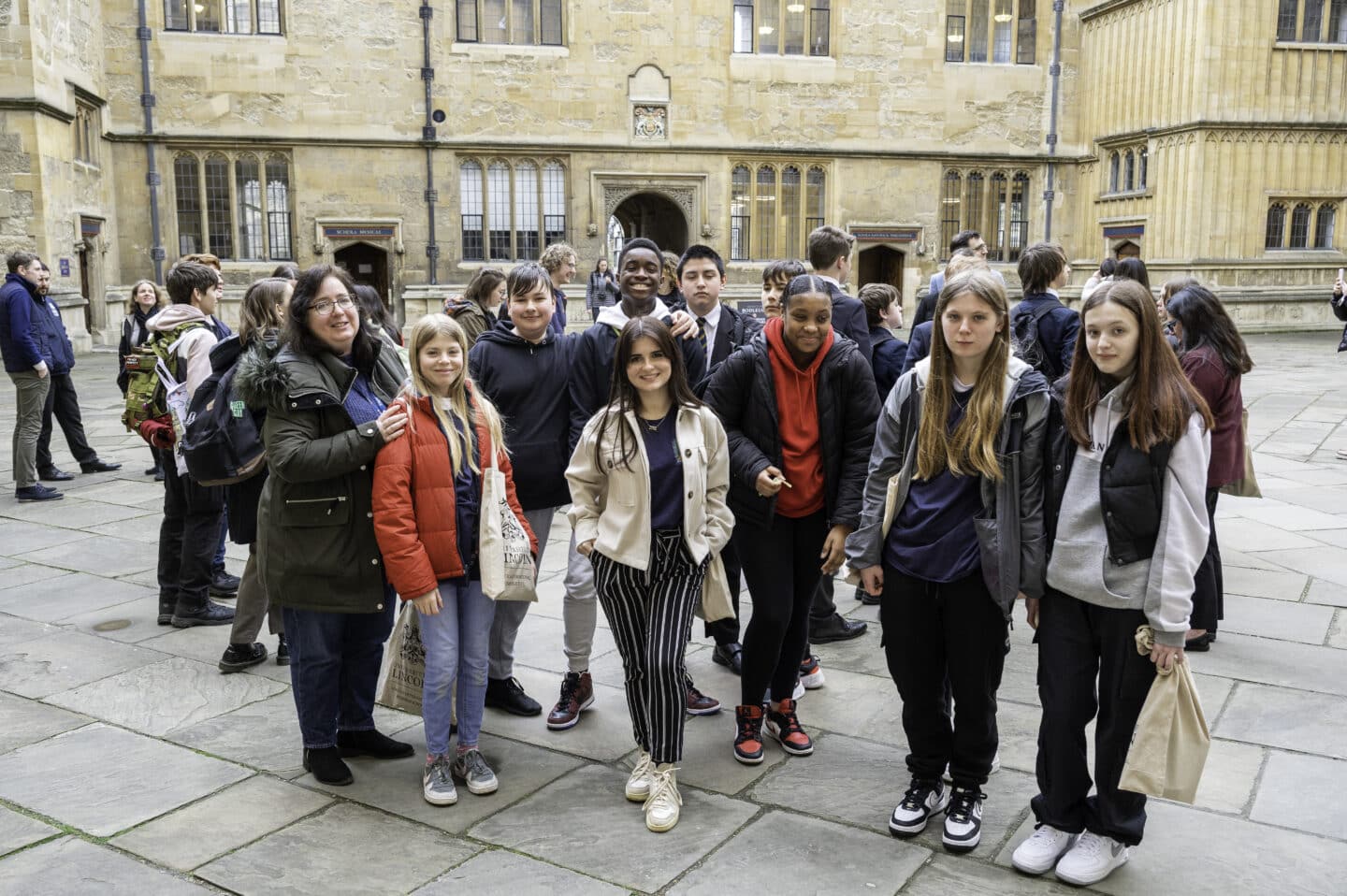 Pathfinders year 9 students outside Bodleian