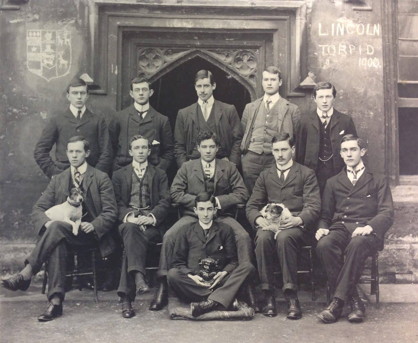 LCBC Torpid 1900: Members of Lincoln College Boat Club's Torpid crew pose for a formal group photograph in 1900.
