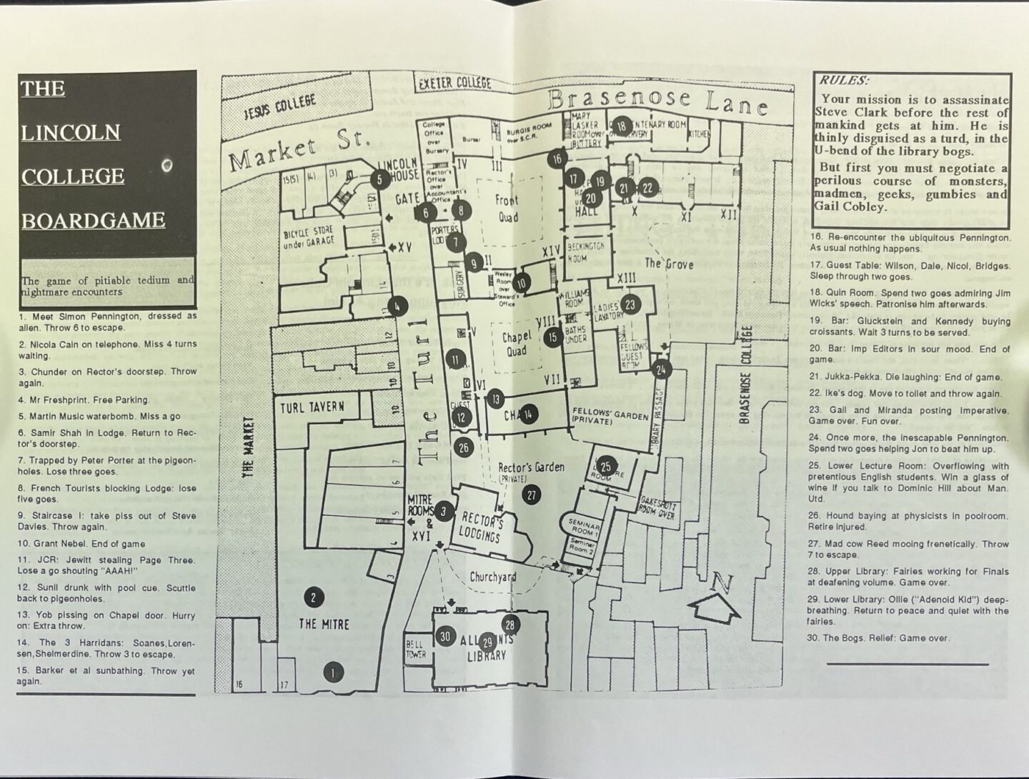 The Lincoln College board game