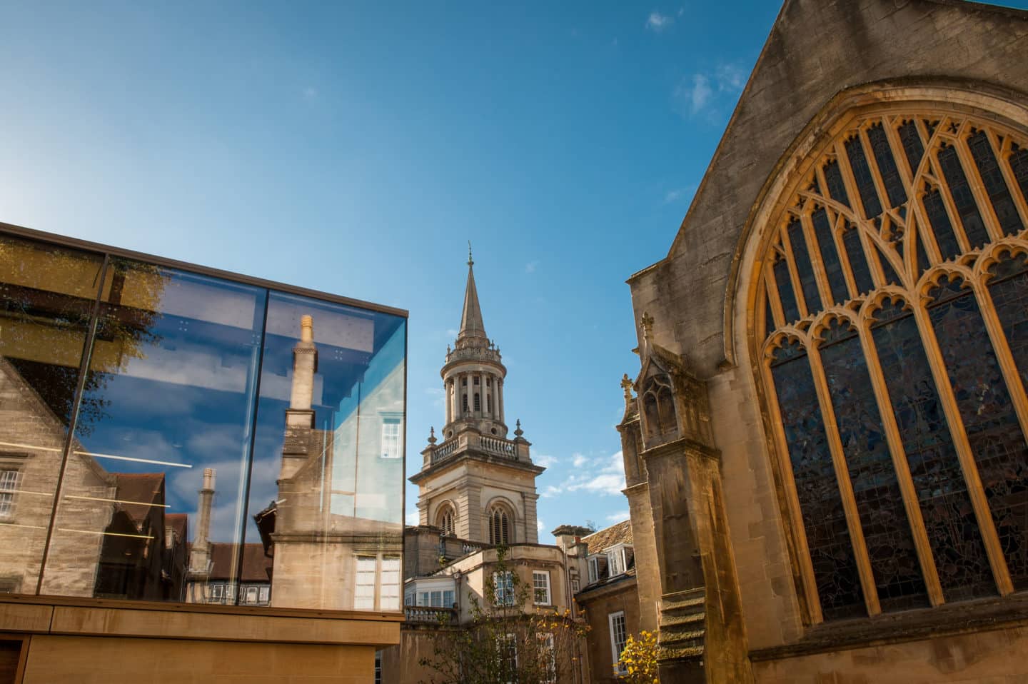 The Berrow Foundation Building, Library tower, and East Window of Chapel