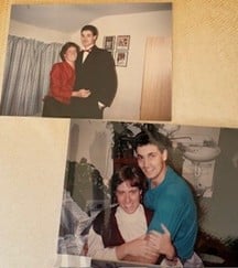 Photo montage of Deb Tripp Budden (1985) and Phil Budden (1985)