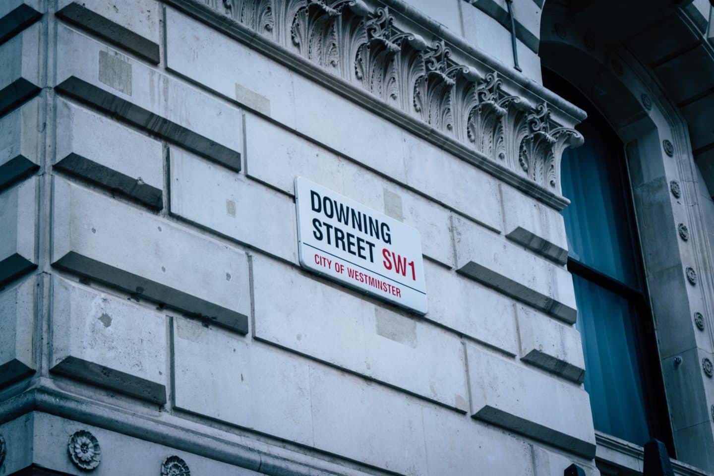 Sign for Downing Street SW1, City of Westminster