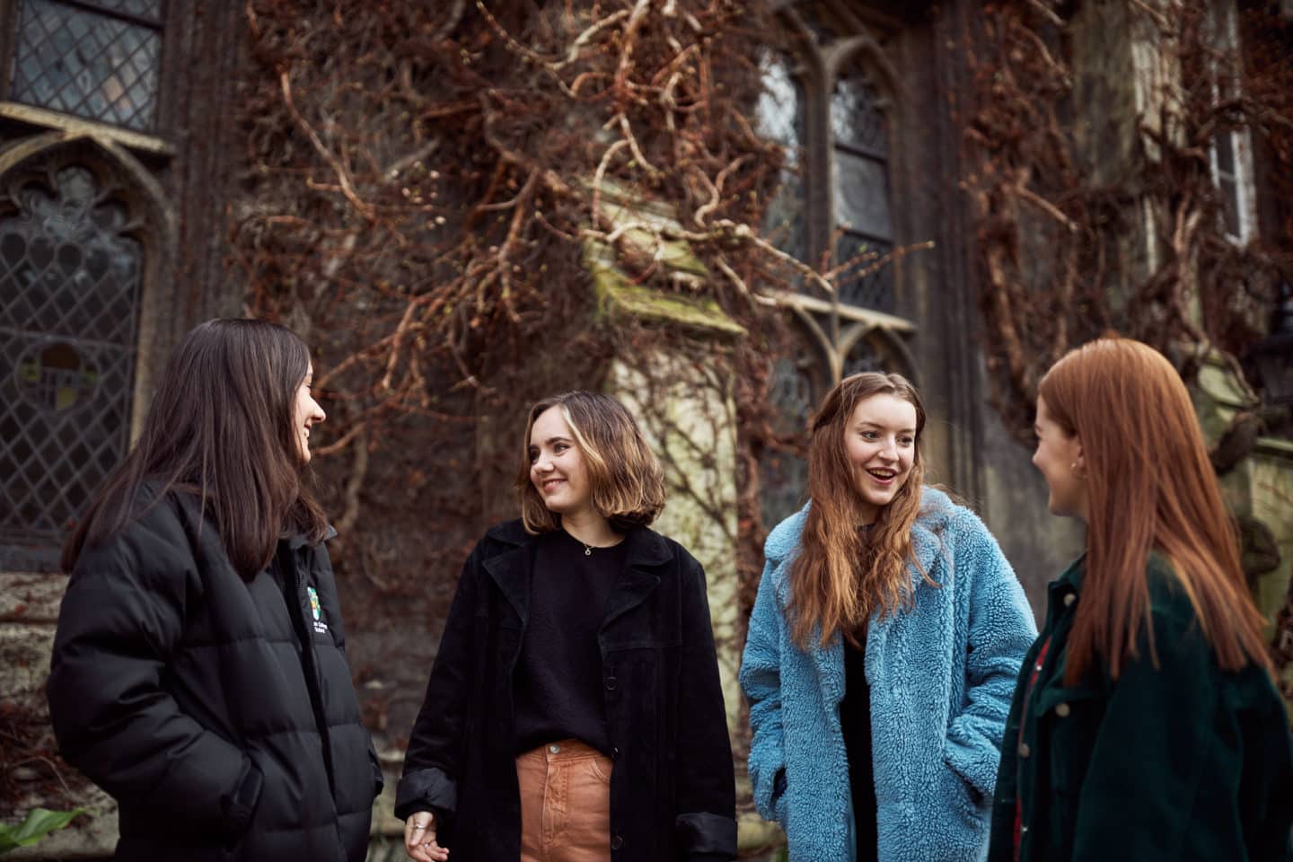 Students talking in Front Quad